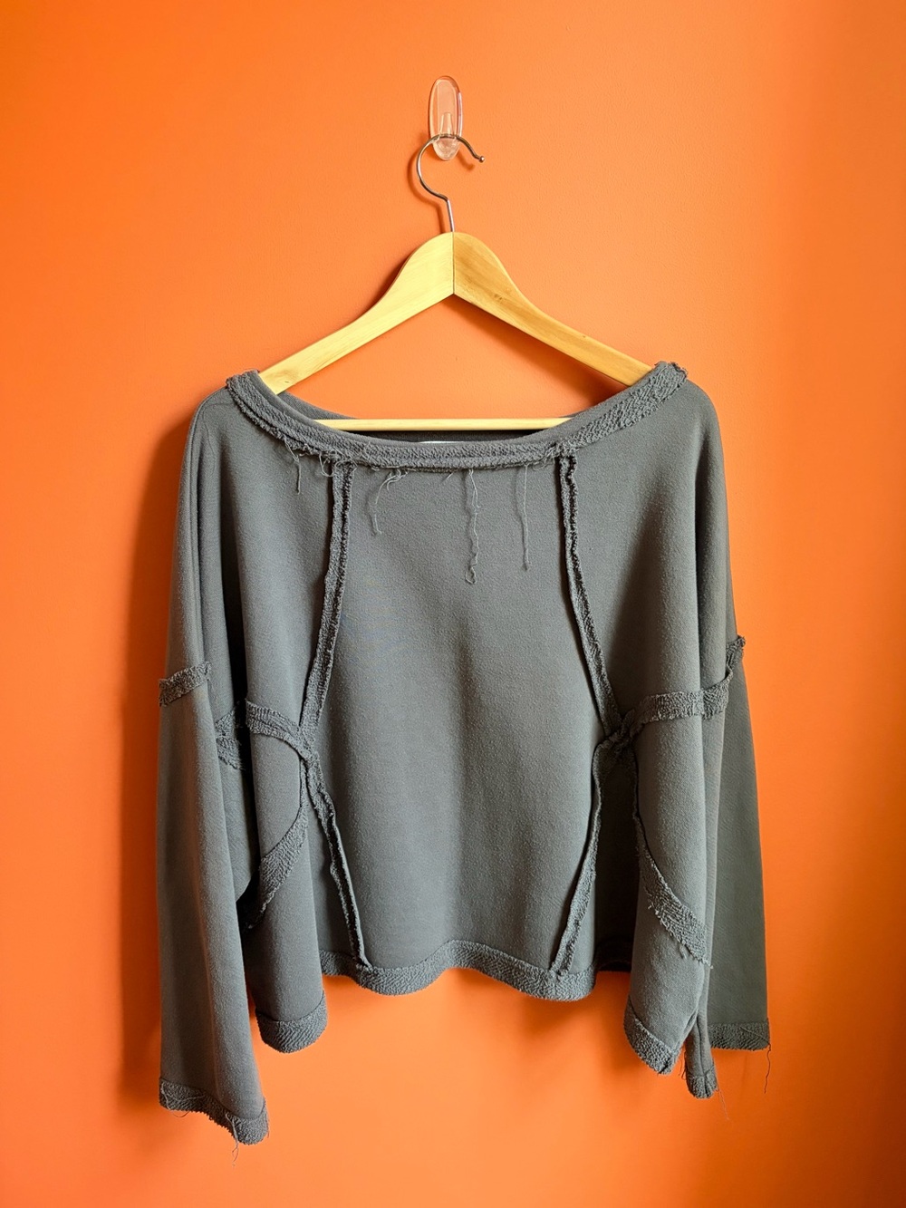 Distressed Grunge Apocalyptic Avant Garde BUCKETLIST Boatneck Cotton Sweatshirt